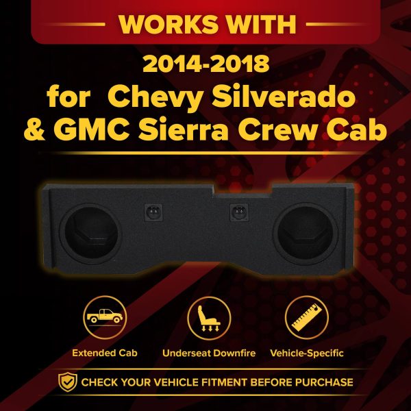 QPower Dual 10 Sub Box Chevy Silverado GMC Sierra Crew Cab-1