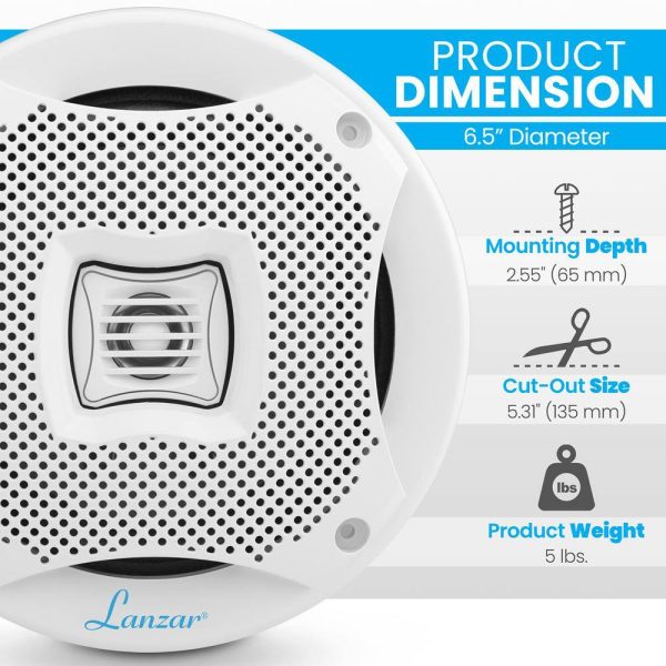 Pyle Lanzar 6.5 Waterproof Marine Speakers 400 Watt-1