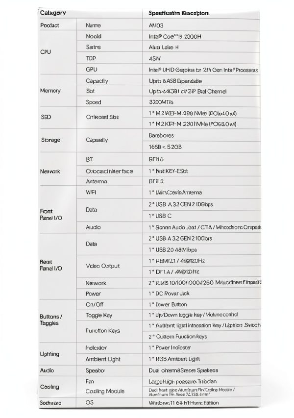Ayaneo AM03 Mini PC Intel Core i9 16GB RAM RGB Lighting-12