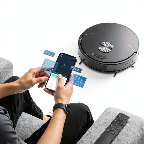 Teendow Robot Vacuum Mop App Control Pet Hair Self Charging-6