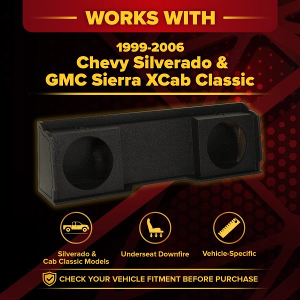 QPower Dual 12 Sub Box Chevy Silverado GMC Sierra XCab-1