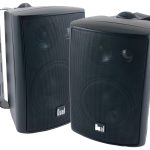 Dual 4 Inch 3 Way Indoor Outdoor Loudspeakers Black Pair-0