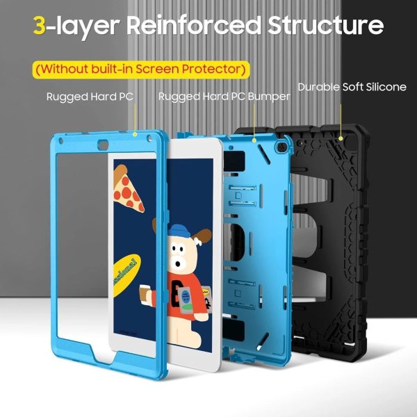 Rugged iPad Case Shockproof Kids Students 3 Layer Protection-3