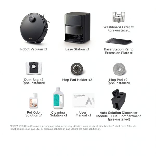MOVA V50 Ultra Complete Robot Vacuum Mop Pet Hair Friendly-9