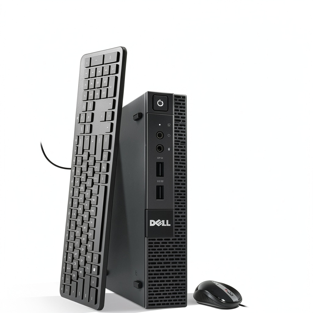 Installing Dell Refurbished Desktop Intel i5 8GB SSD Home Office on a wooden desk
