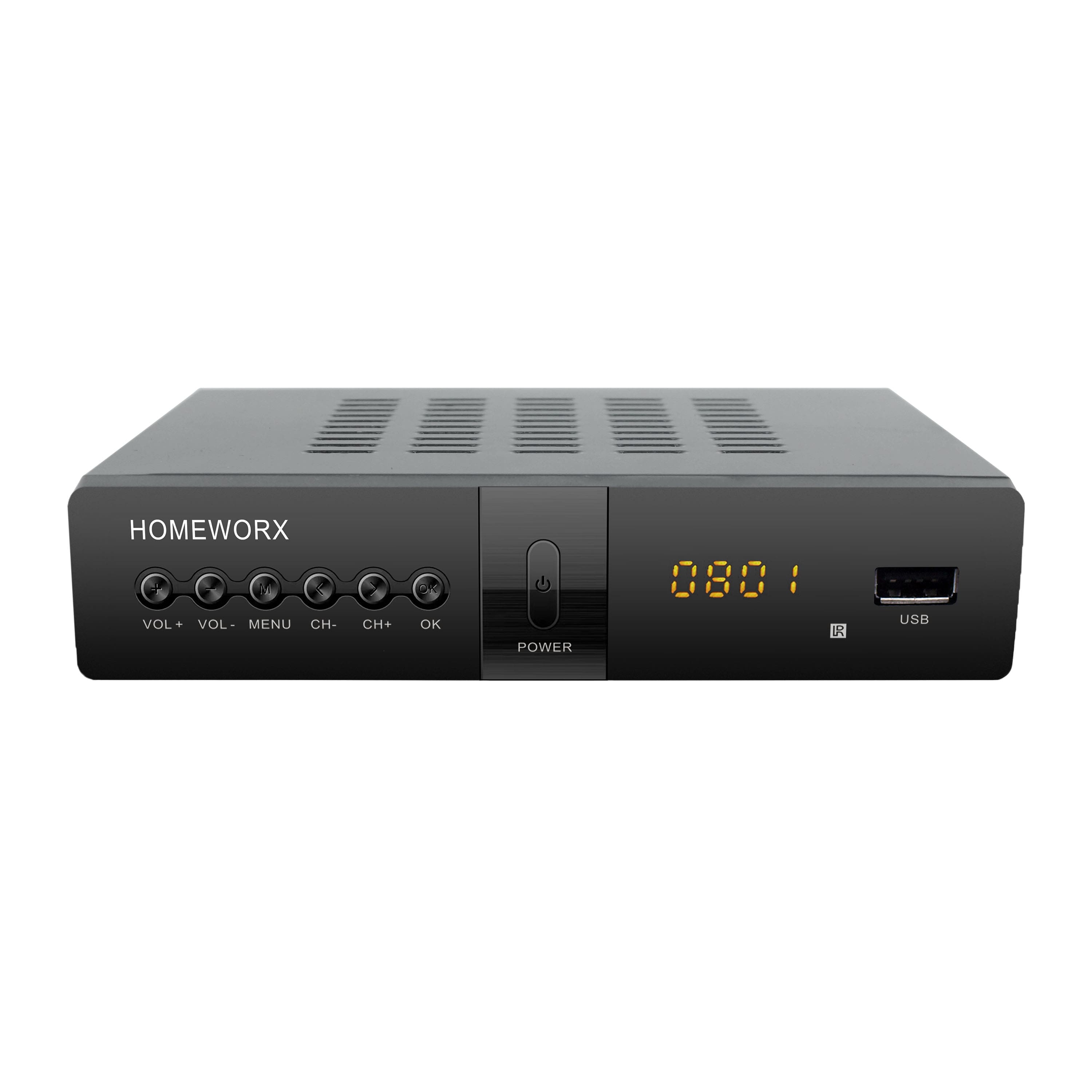 Mediasonic ATSC converter box connected to a modern TV showing clear broadcast channels