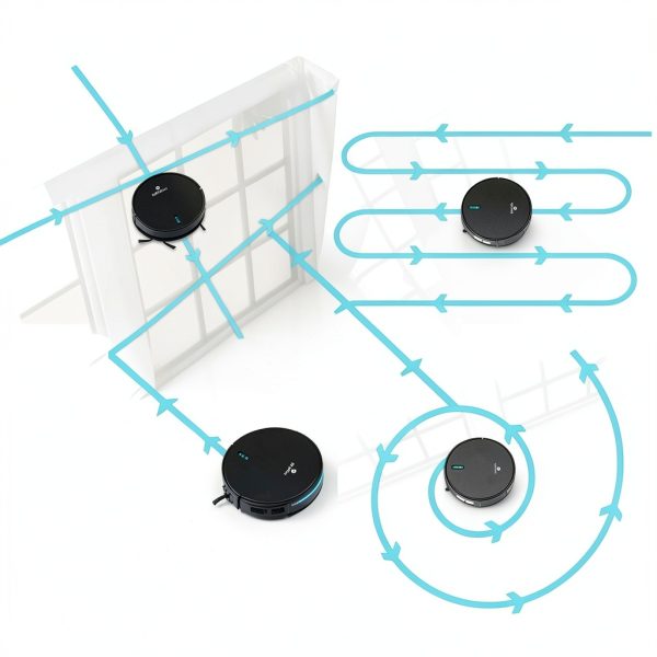 SereneLife Robot Vacuum Mop Combo Smart App Control Black-3