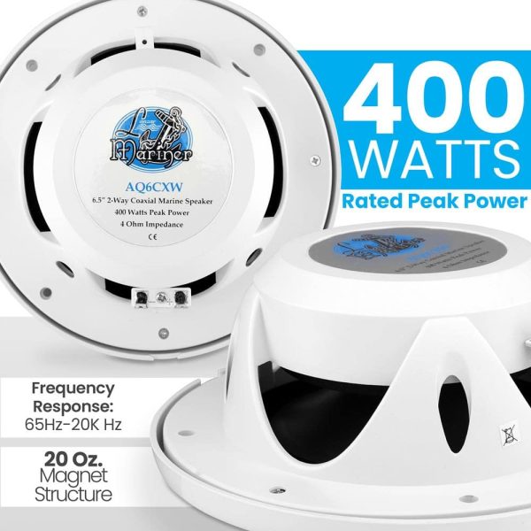 Pyle Lanzar 6.5 Waterproof Marine Speakers 400 Watt-2