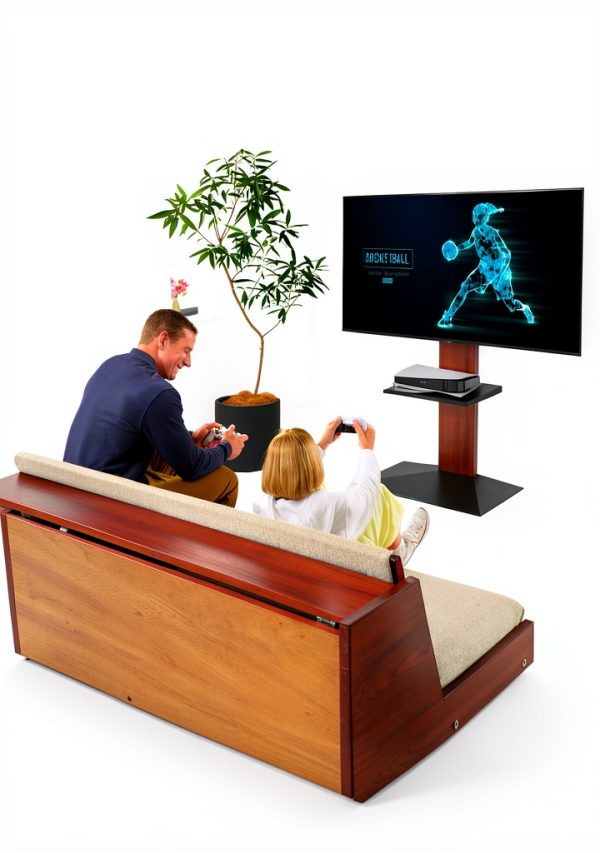 V3 SW TV Stand Universal Swivel Floor Mount Satin Black-3