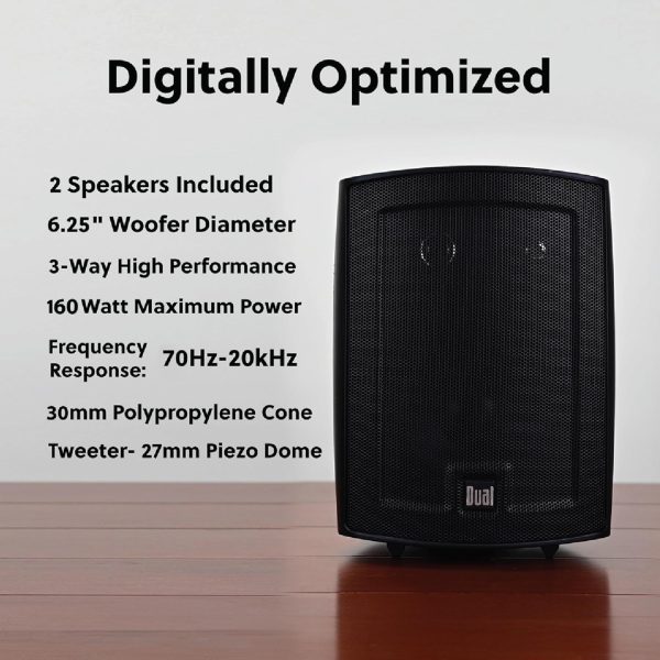 Dual LU63PB 6.5 Inch 3 Way Outdoor Indoor Speakers-1
