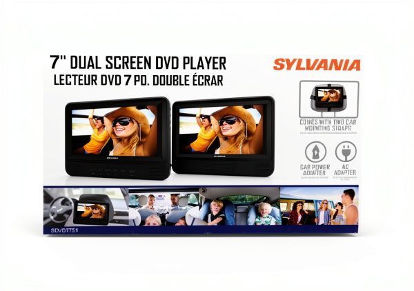 Sylvania Portable DVD Player Dual Screens Car Travel-5