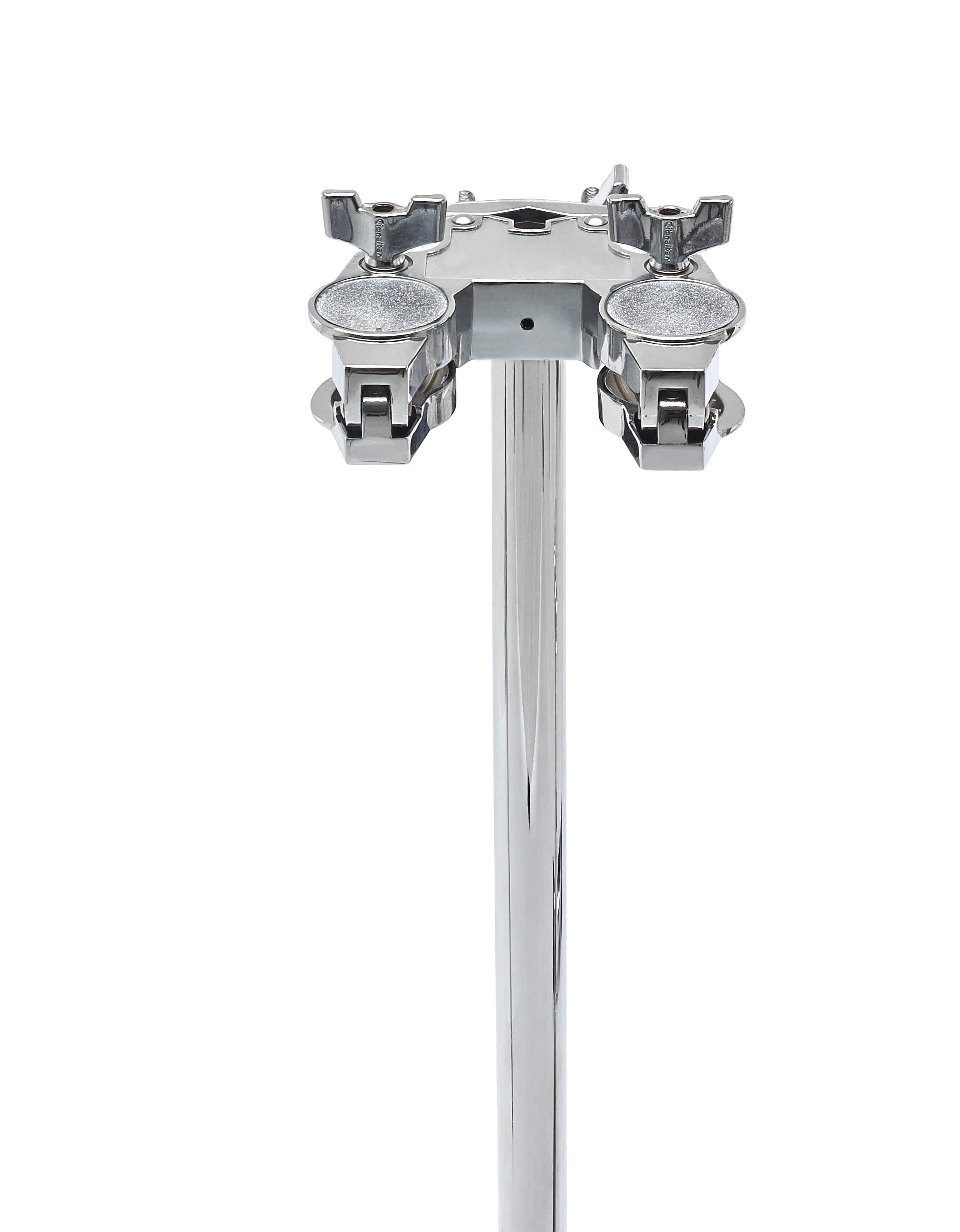 Gibraltar Ball L-Rod Double Receiver and Clamp mounted on a drum rack