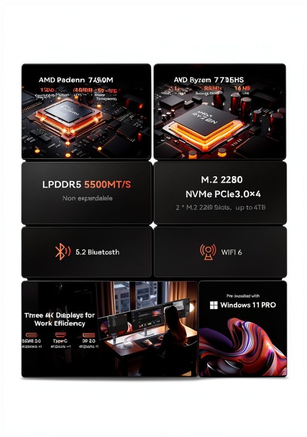 ACEMAGIC M1 Mini PC AMD Ryzen 7 24GB RAM 1TB SSD-2