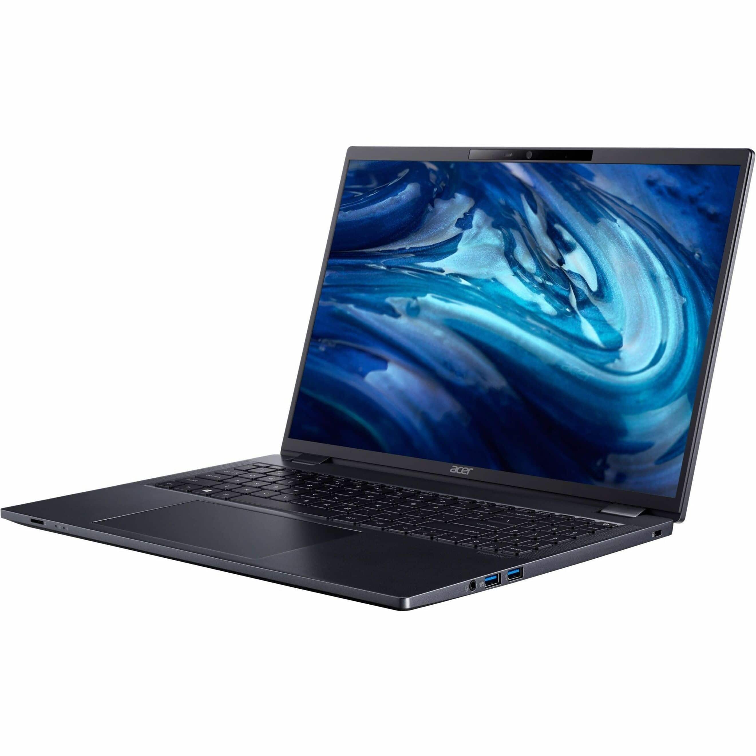 Acer TravelMate P4 laptop displaying Windows 11 Pro interface on a desk