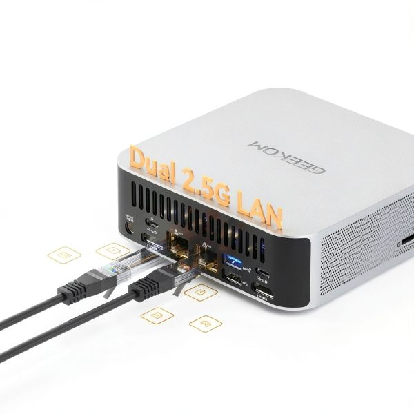 GEEKOM A8 Max Mini PC AMD Ryzen 7 8745HS Dual LAN Ports-9
