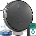 SereneLife Robot Vacuum Mop Combo Smart App Control Black-0