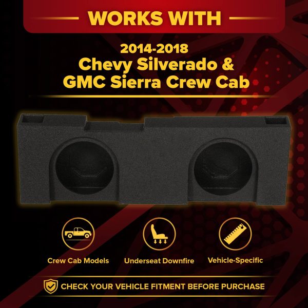 QPower Dual 12 Sub Box Chevy Silverado GMC Sierra Crew Cab-1