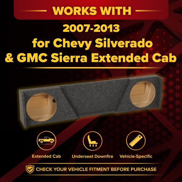 QPower Dual 12 Sub Box Chevy Silverado GMC Sierra XCab-1