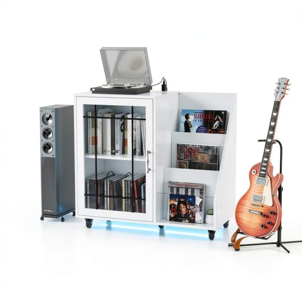 Winado Record Player Stand Mid Century Album Storage Table-6
