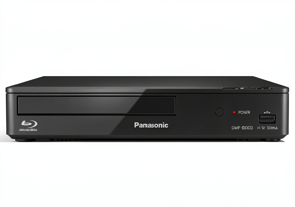 Installing Panasonic Wi‑Fi Blu‑ray player on a wooden TV stand