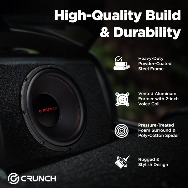 Crunch CRW12D4 12 Inch Car Subwoofer Dual Voice Coil 800W-9
